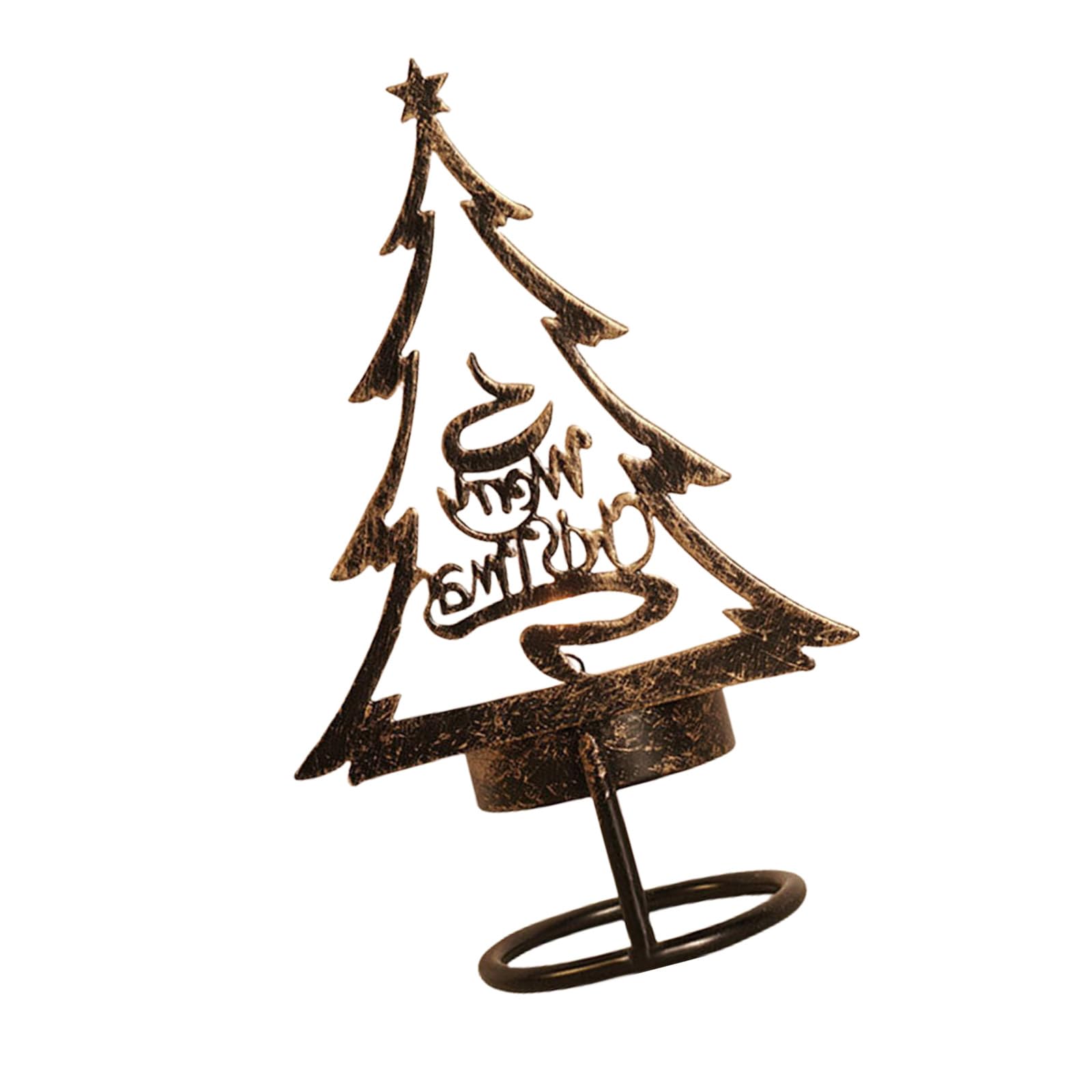 Jazuaiao Christmas Holder, Delicate Carves Designs Stand for Seasonal Home Accent Table Top Decors Candlestick