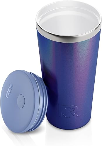 Miniatura 6 de RTIC Vaso de viaje portátil de acero inoxidable de 20 onzas con aislamiento, tapa resistente a derrames, sin BPA, bebida fría y caliente, forro de
