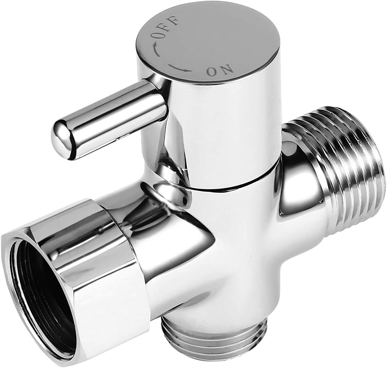 Bidet T Adapter with Shut-Off Valve, Metal T Valve for Bidet, 3-Way Tee Connector 7/8" X16/15 X 1/2”Bidet Attachment for Toilet