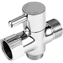 Bidet T Adapter with Shut-Off Valve, Metal T Valve for Bidet, 3-Way Tee Connector 7/8" X16/15 X 1/2 Bidet Attachment for Toilet