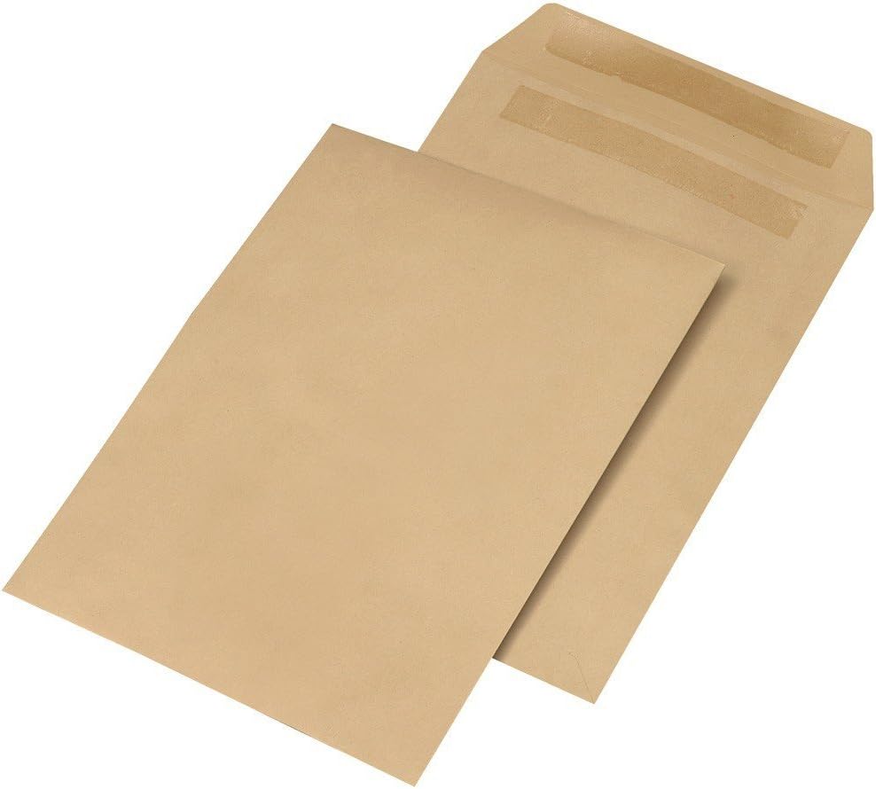 250 Mailing Envelopes B4 250 x 353mm Self Adhesive Brown