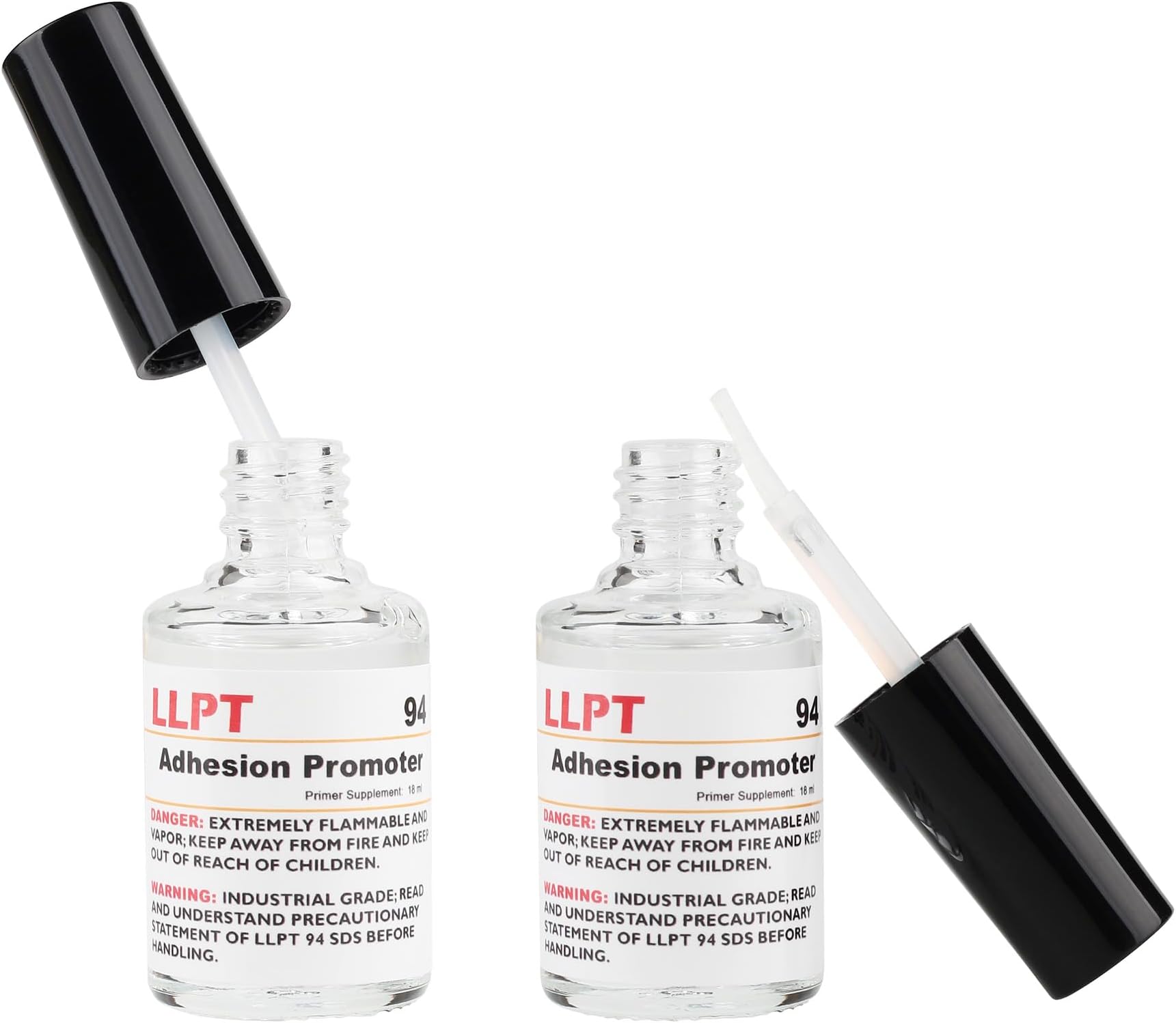 LLPT 94 Adhesion Promoter 2 Pack 18ml Each Bottle Adhesive Primer for Acrylic Double Sided Mounting Molding and Foam Tape
