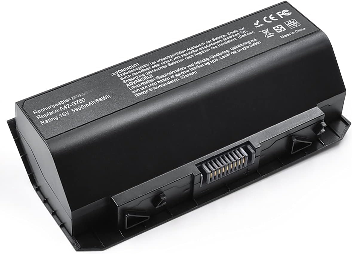 Vanzer 8-Cell 15V 5900mAh 88WH A42-G750 Laptop Battery for ASUS G750 G750J G750JH G750JM G750JS G750JW G750JX BG750JZ and for ASUS ROG Series 0B110-00200000M