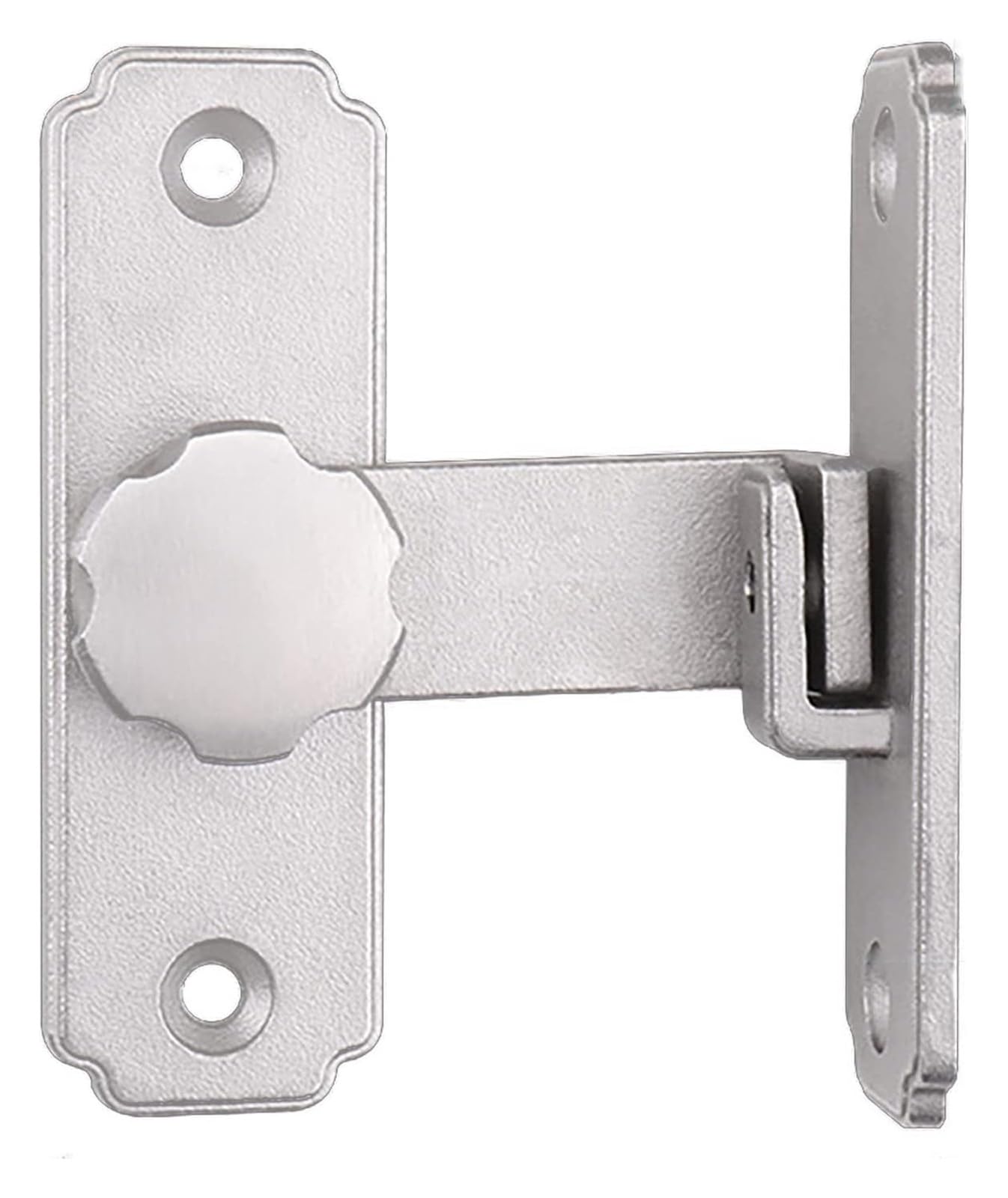 Door Latch， Pack of 2 Multicolor Slide Bolt Door Latch for Windows Cabinet Multiple Sizes with Hardware(Silver,Long 90 Degrees)