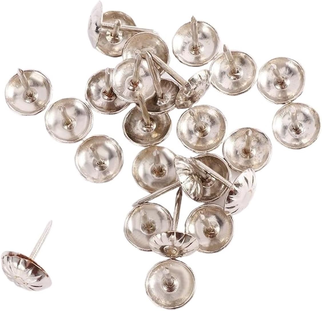 Thumb Tacks 800pcs Upholstery Home Woodwork Tool Table Fasteners Pushpins Furniture Hardware Tacks Decorative Nails for DIY Project, Furniture, Sofa, Chair(Silver)