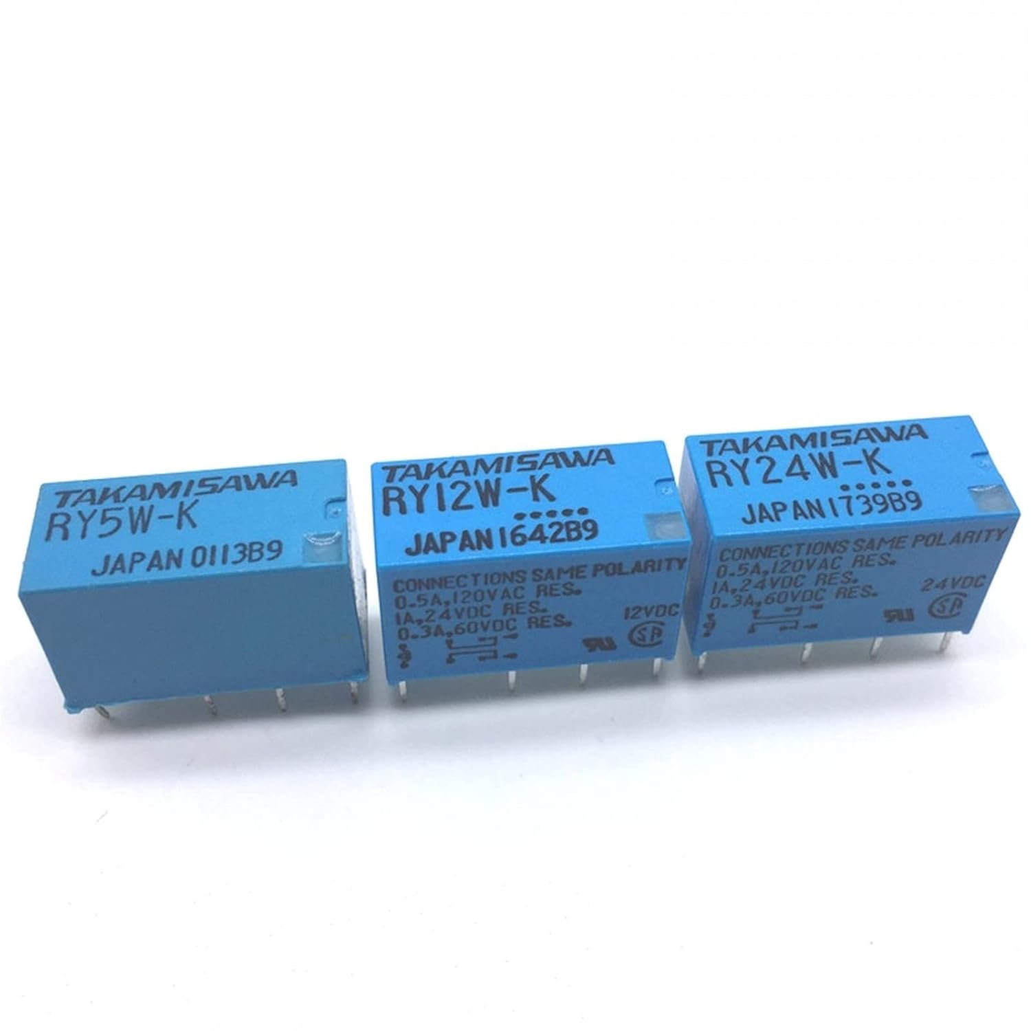 10pcs TAKAMISAWA RY5W-K RY12W-K RY24W-K 5/12/24V DPDT Signal Relay 8 Pin 1A