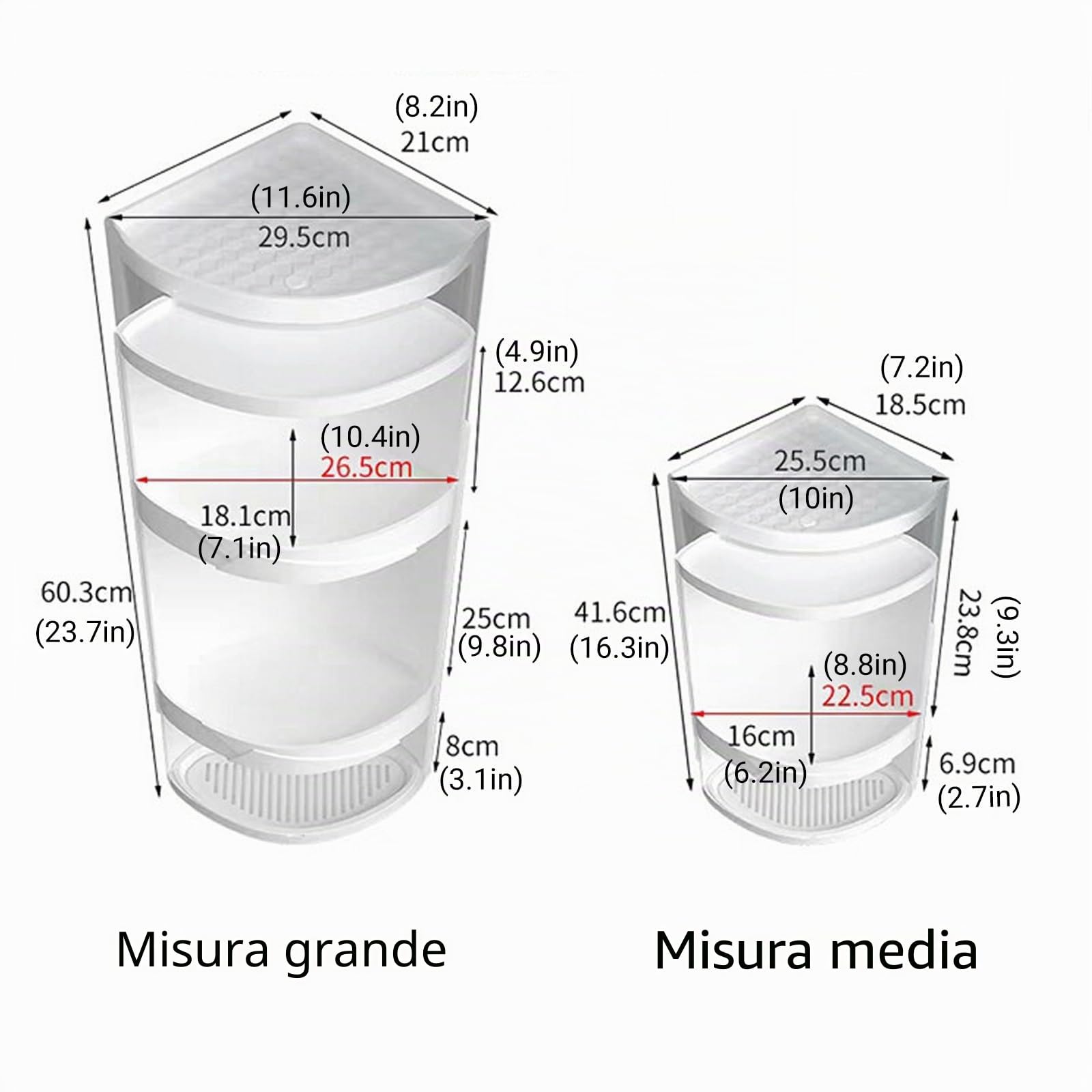 Obrotowy stojak na przyprawy o 360°, 3-poziomowa półka do przechowywania w łazience, bez wiercenia, oszczędność miejsca, niezbędnik do kuchni i łazienki, wielofunkcyjne rozwiązanie do przechowywania