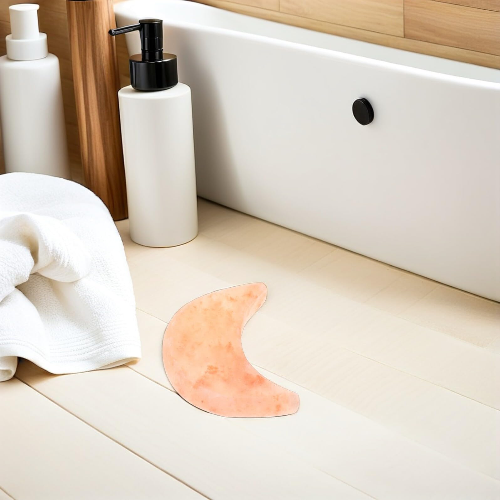 2 Piezas Jabón Natural de Sal Mineral de Montaña Forma de Luna Exfoliante para Cuerpo para Spa y Cuidado Diario Piel