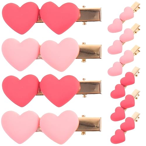 Heart Alligator Clips 5 Pairs Small Resin Valentine’s Day Hair
