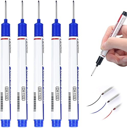 Marcadores de punta larga con agujeros profundos, de 0.787 pulgadas, de secado rápido, impermeables, de punta larga, herramienta de marcado de
