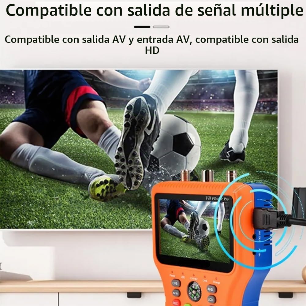 Medidor de Campo TDT, V8 Finder Pro2 - Medidor de señal satelital DVB-S2/T2/C, buscador de satélite digital HD con HEVC MPEG-4, receptor de TV satelital