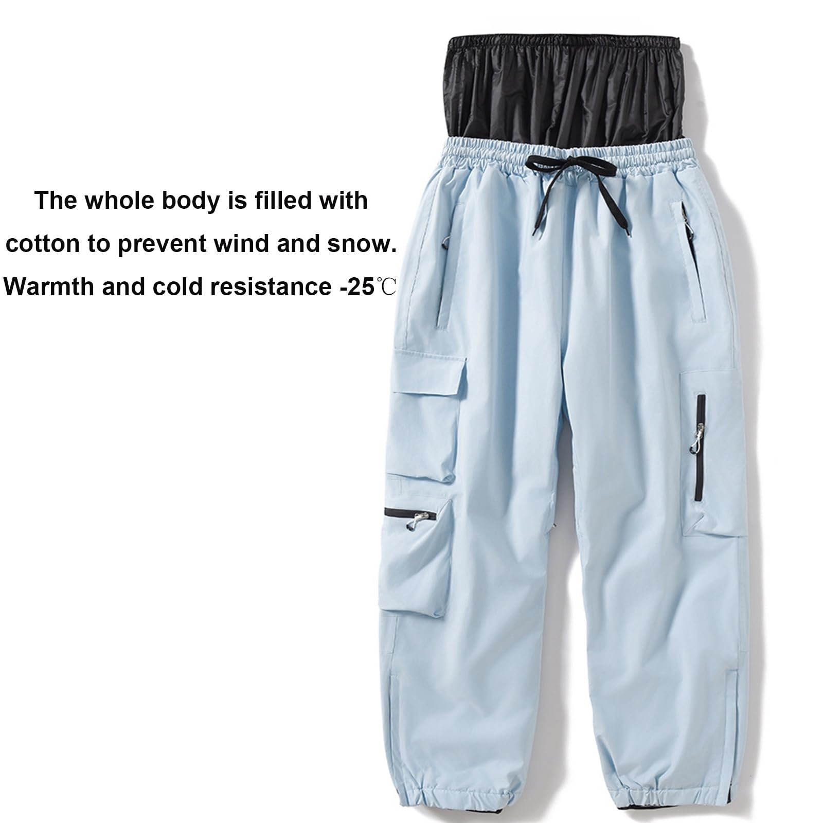ALMASI Pantaloni da Snowboard Larghi da Uomo da Donna Pantaloni da Neve da Sci Sport Super Larghi Isolamento Esterno Impermeabile(Apple Green,Small)