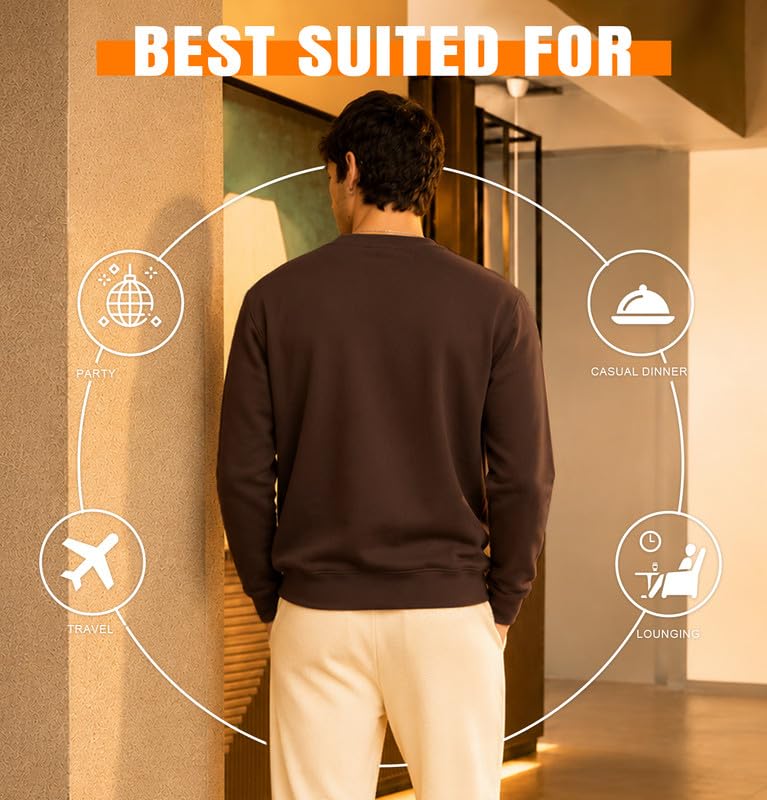 Image of Sleepynuts Men's Full Sleeve Round Neck Fleece Sweatshirt