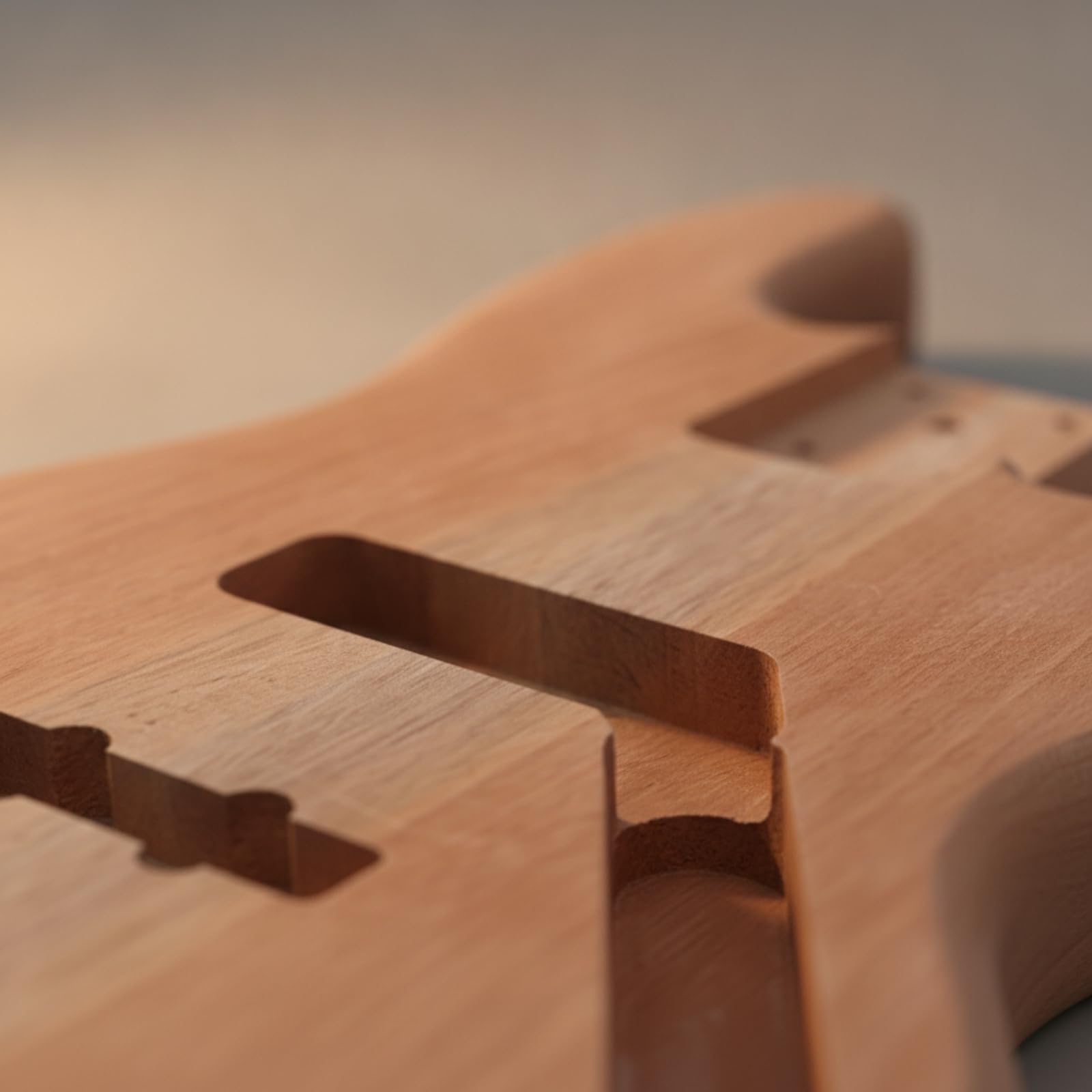 Corpo Chitarra in Legno di Okumé Sagomato Corpo Chitarra Fai da Te Opaco Legno per Chitarristi