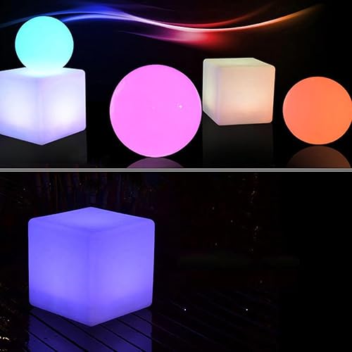 Miniatura 7 de LIYUANJUN Taburete cuadrado LED de 17 pulgadas, 16 luces RGB para silla con control remoto, lámpara LED recargable, 4 modos de flash, asiento de