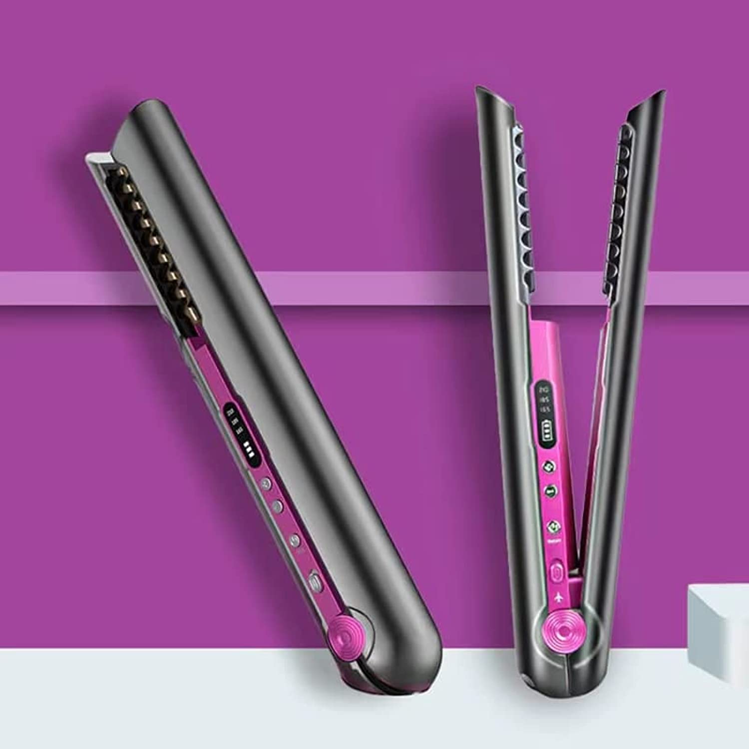 Varipos Wireless Hair Straightener Portable Rechargeable Cordless Hair Straightening USB-C Rechargeable Titanium Flat Iron Hair Tools
