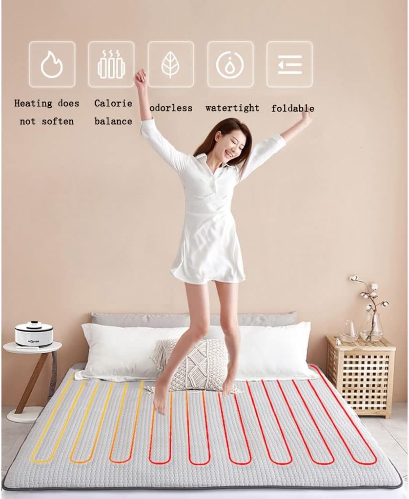 Heating Ceiling with Automatic Switch Off, Water Circulation Heat Sub Bed, 10-65 Adjustable Temperature Heating Cushion, Preheating Function Electrically Heat Pillow, Timing Function (Size : 1.8x3m)