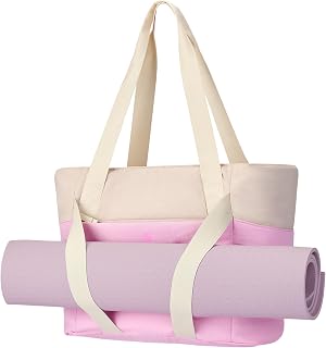 Axcone Women's Yoga Tote Bag with Luggage Sleeve & Mat Straps - Gym Work Bag for Office, Commute, Sports,Travel