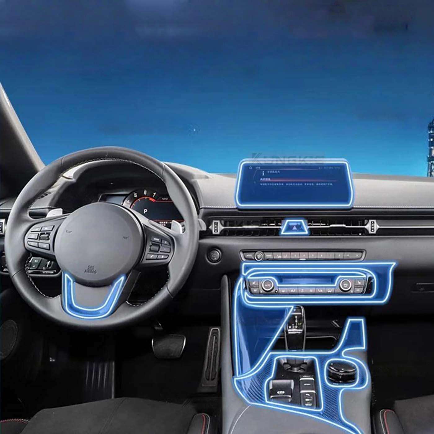 Car Interior Film Car Dashboard Shift Center, for Toyota Supra GR 2021-2025 Console Screen Anti-Scratch Transparent TPU Film