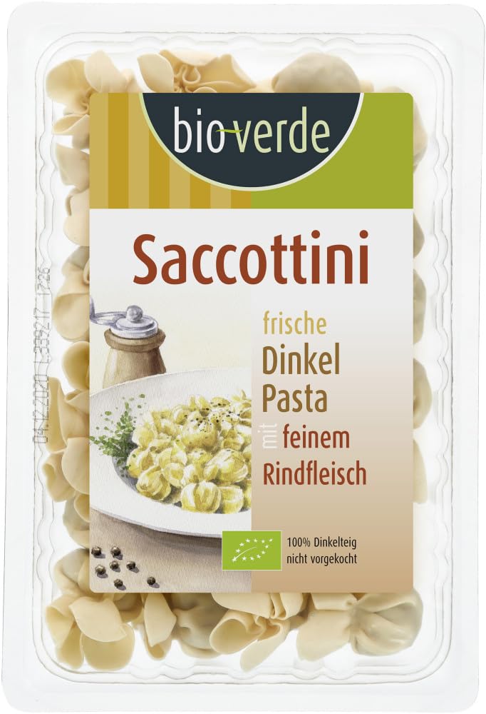 Bio Frische Dinkel Saccottini mit Rindfleisch 18 x 250 g