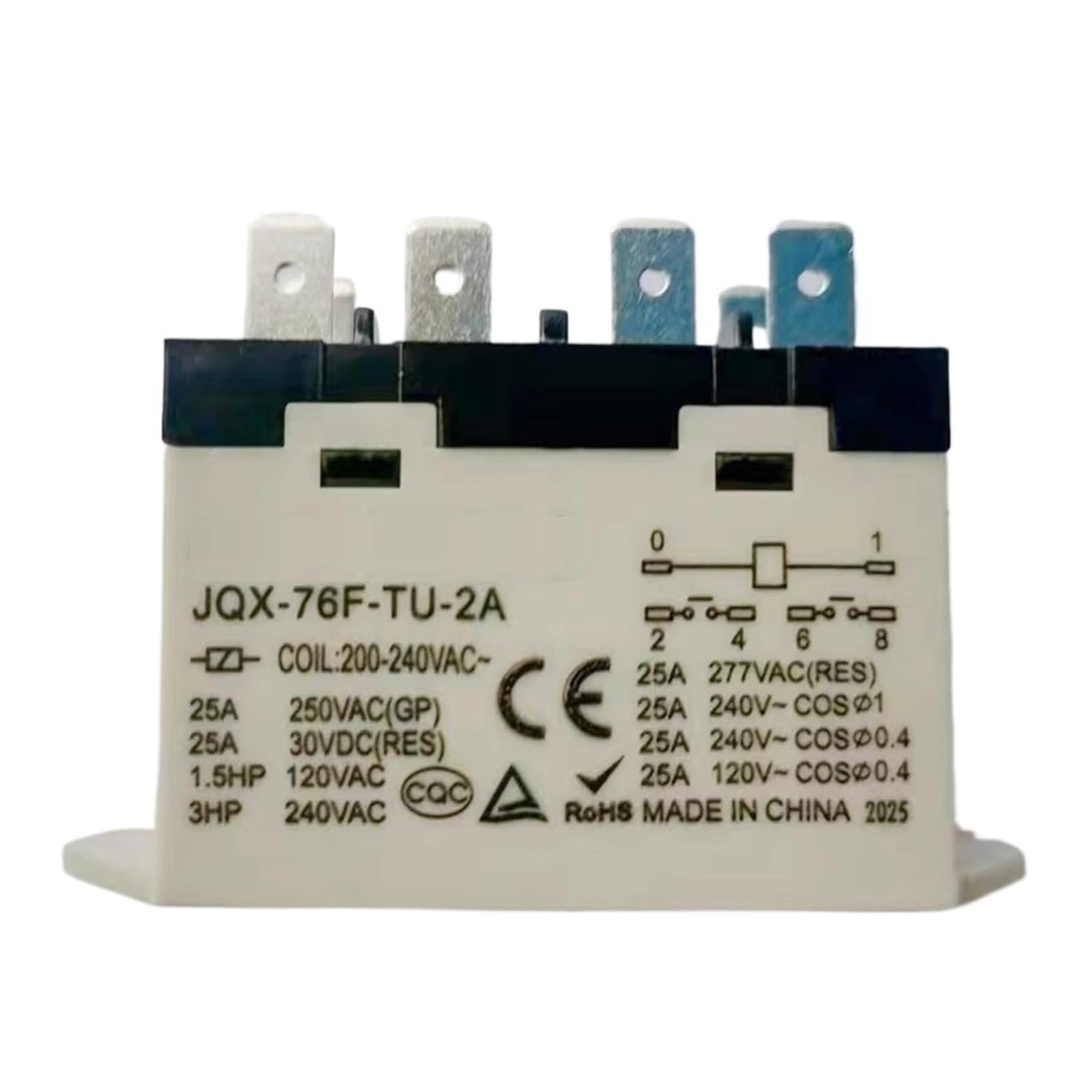 OSHZIKJII Relay JQX-76F-TU-2A 220VAC 380-400VAC 25A RGF2OU700 RGF2OU900(200-240VAC,JQX-76F-TU-2A 6PIN)