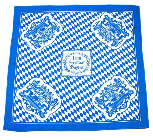 Bavariashop Tischdecke 1 qm Bayern 1 x 1 Meter Rauten Weiß Blau 100% Baumwolle Picknick Bayerische Dekoration