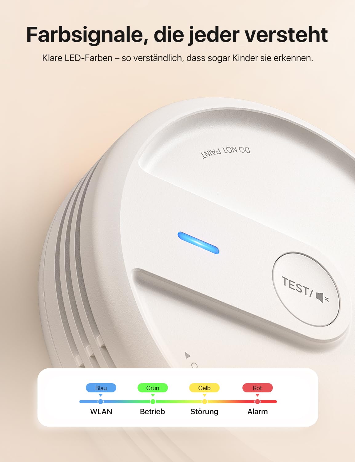 X-Sense Smart WLAN-Rauchmelder, Zertifiziert nach EN 14604, Nachtmodus, 10 Jahre Produktlebensdauer, austauschbare Batterie, App-Funktion, XS0E-iR, 1 Stück