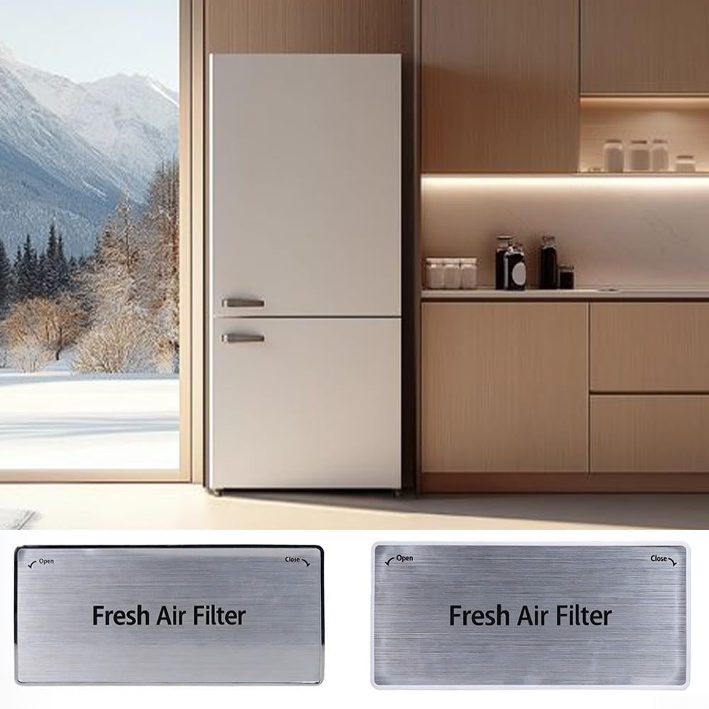 ADQ75493301 Air Filter Cover Replacement for LG Refrigerator, ABS Plastic Housing Case with White or Silver For Edge, Eliminator Lid Assembly Compatible with LRFDS3006D LRFXC2416S SRFVC2416S Model