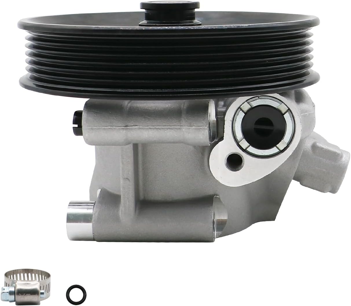 Power Steering Pump with Pulley Compatible with Ford F-250 F-350 Super Duty 2011-2016 V8 6.2L Flex, OE Quality Power Assit Pump 20-5202 96-5202