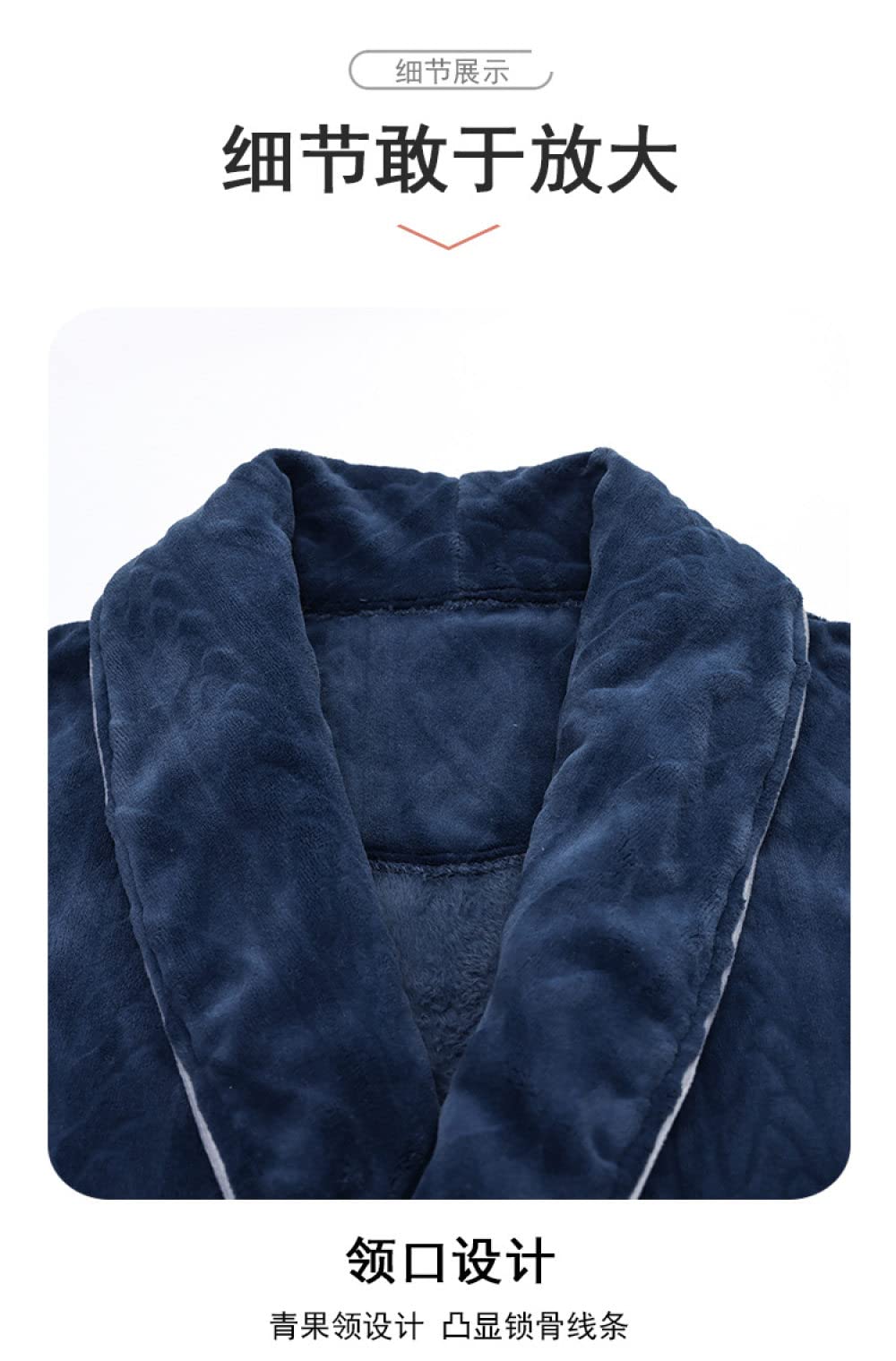 Accapatoio Adulti Uomo,Accappatoio Invernale Jacquard A Costine Blu Scuro Vintage Vestaglia In Flanella Collo A Scialle Unisex Accappatoio Da Doccia A Maniche Lunghe Loungewear Kimono Robe Per Uomo
