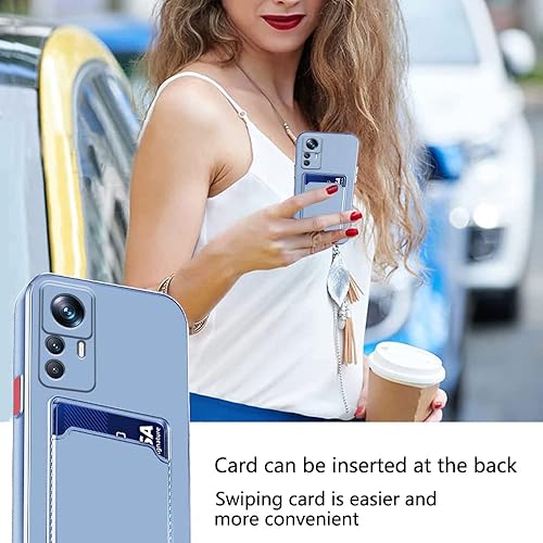 Miniatura 3 de Tiwinxing Compatible con Xiaomi 12T Pro Funda con tarjetero a prueba de golpes para Xiaomi 12T Pro Funda protectora de silicona antiarañazos TPU