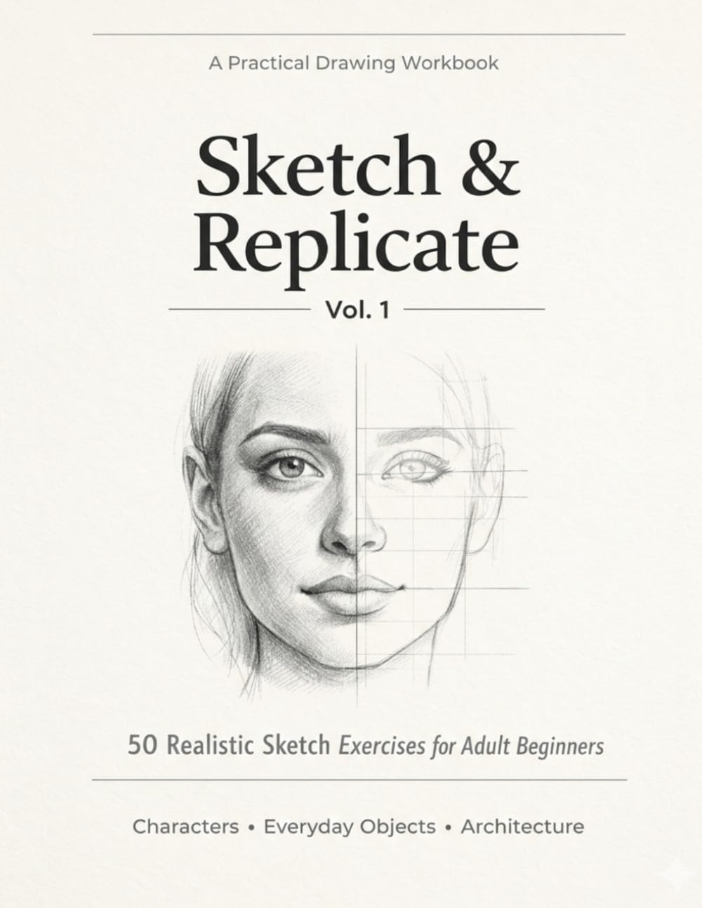 Sketch & Replicate - Vol. 1: 50 Realistic Sketch Exercises for Adult Beginners: Characters, Everyday Objects, and Architecture