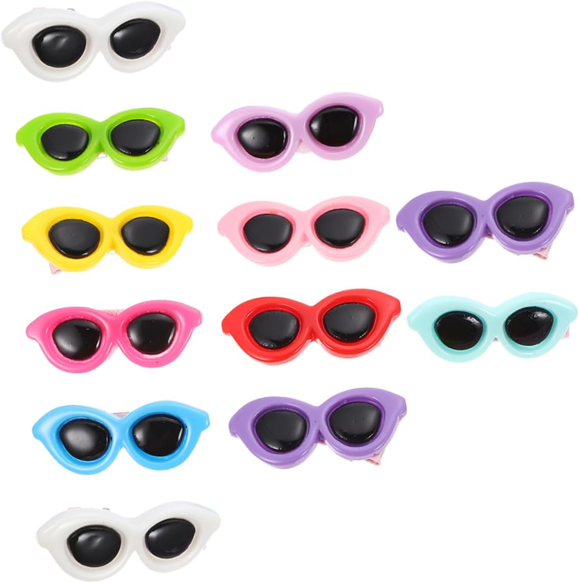 BESTonZON 12pcs PET Sunglasses Hair Clips Plastic for Party Festival
