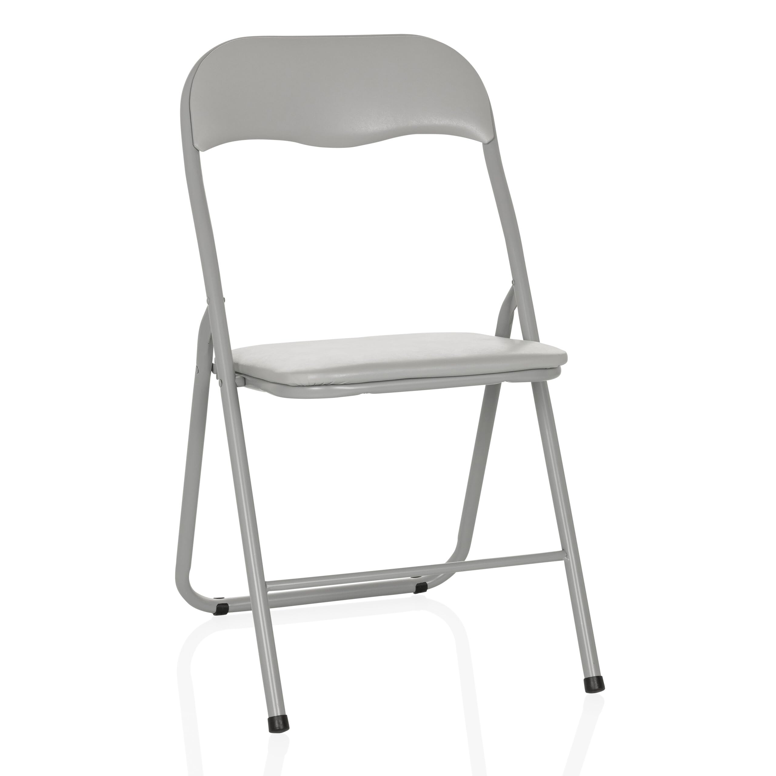 hjh OFFICE TUDELA Basic Klappstuhl gepolstert Besucherstuhl bis 120kg Grau