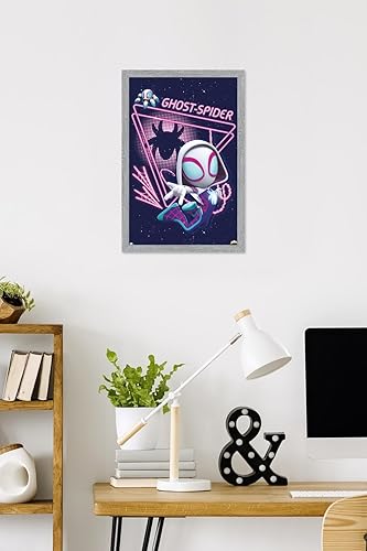 Vista 87 de Trends International Marvel Spidey And His Amazing Friends - Ghost Spider Wall Poster, 34L x 22.4W, Black Framed Version
