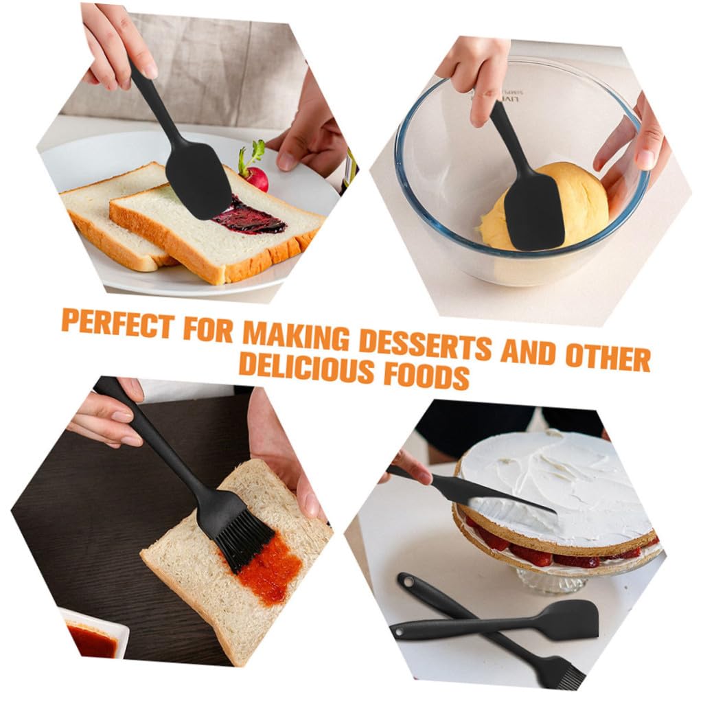 VALICLUD Juego de 9 Cucharas para Raspar Crema y Mermelada de Silicona, Utensilios de Cocina Fáciles de Usar y Limpiar, Accesorios Prácticos para Pasteles