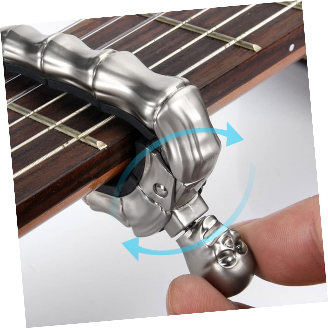 Toyvian Kapodaster gitarowy, kapodaster do gitary elektrycznej, tuner basowy, do gitary, stroik ukulele, ukulele, głowa, guzik, klucz strojenia, przycisk basowy, stop