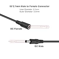 Vista 2 de GINTOOYUN Cable divisor en Y de alimentación de CC, 1 macho a 3 hembra, adaptador de cable divisor de 0.217 in x 0.083 in para cámaras de vigilancia