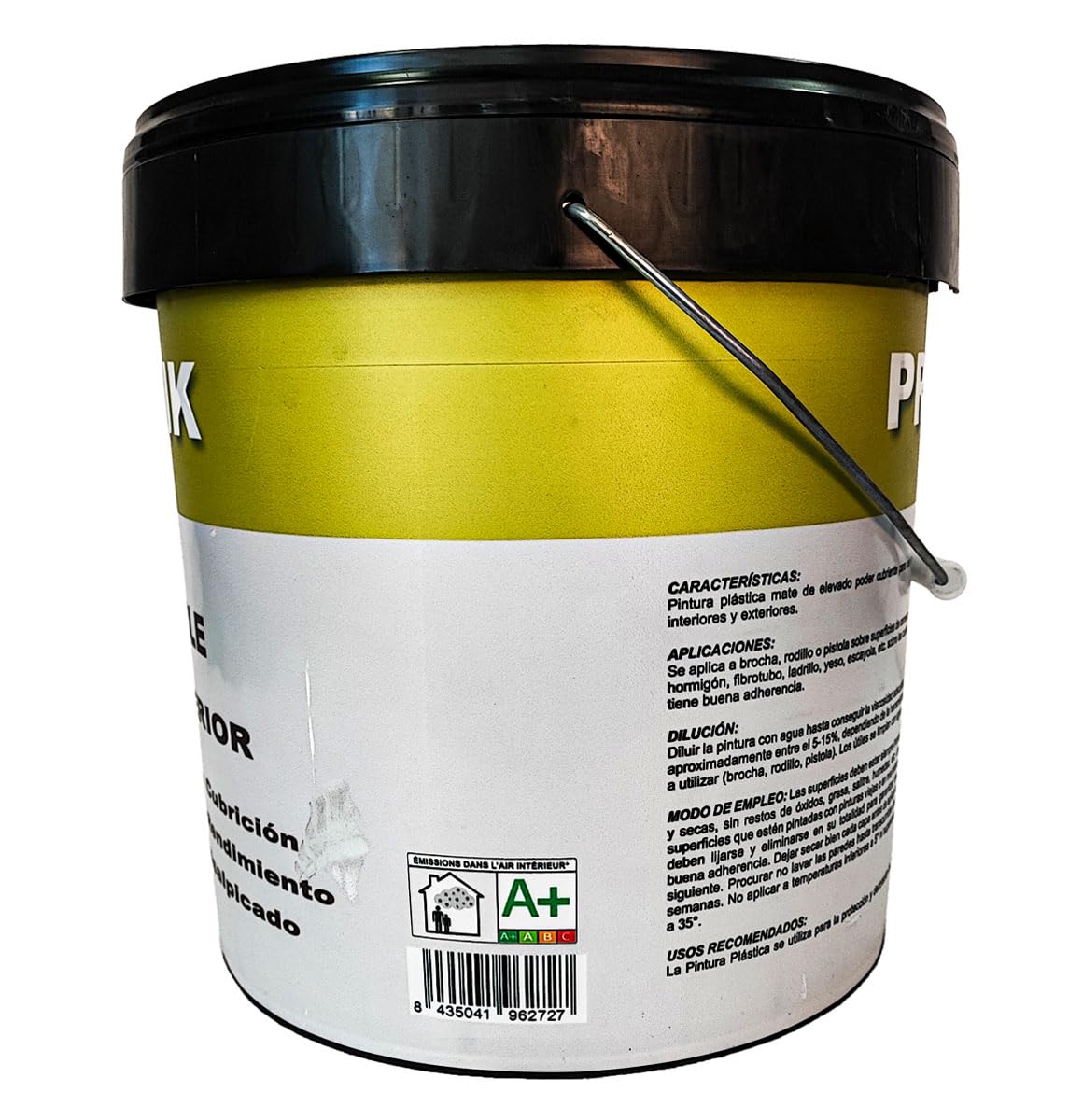 Pintura de interior blanca barata para paredes y techos PRACTIK. Alta cubrición y blancura, secado rápido, aplicación en exteriores cubiertos
