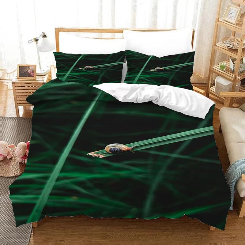 Housse de couette 140x200 escargots à impression 3D relief et microfibre dense 110g/㎡