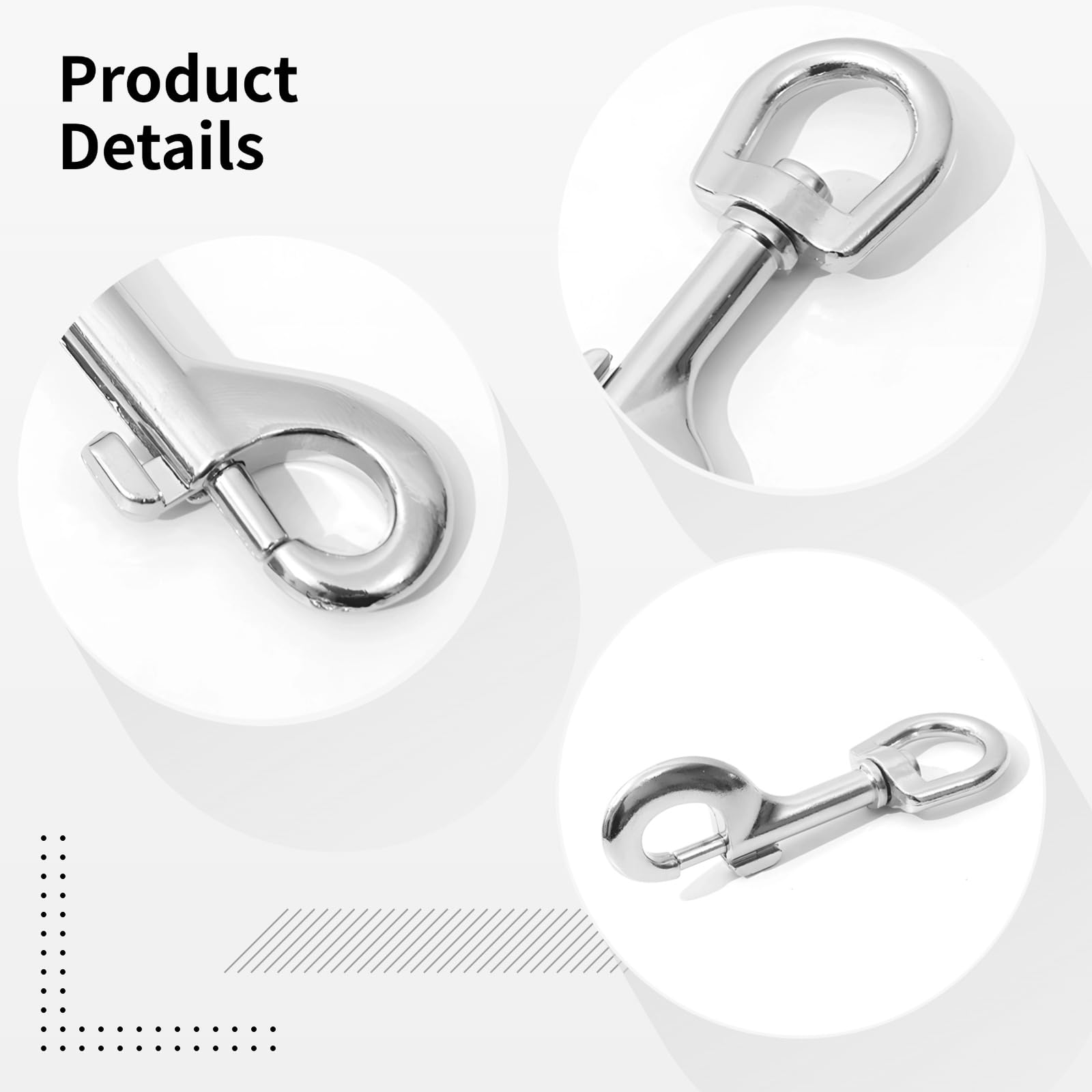 20 STK. Karabinerhaken mit Drehgelenk, aus Zinklegierung, Hundeleinen-Clips mit 176 lb Tragkraft, 360° drehbare Clips für Schlüsselanhänger, Taschenzubehör, Bastelprojekte und Ersatzteile