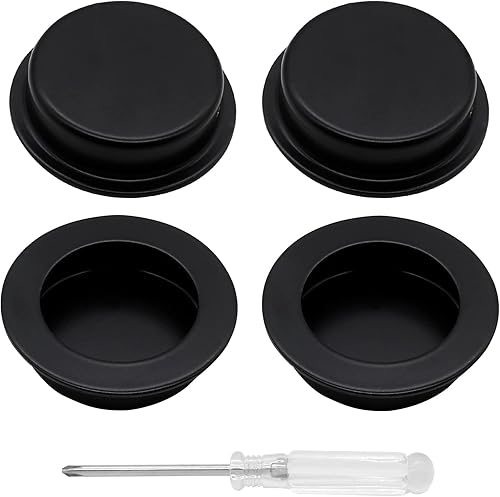 Miniatura 7 de Biaungdo 2 tiradores redondos ocultos para puerta, de acero inoxidable, empotrados, para puerta corrediza, para puerta de granero, tiradores de