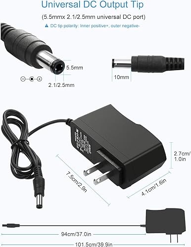 Miniatura 9 de ALITOVE Fuente de alimentación CC de 12 V 1 A adaptador de corriente continua de 1000 mA y 12 W adaptador de corriente alterna de 100  240 V CA a CC