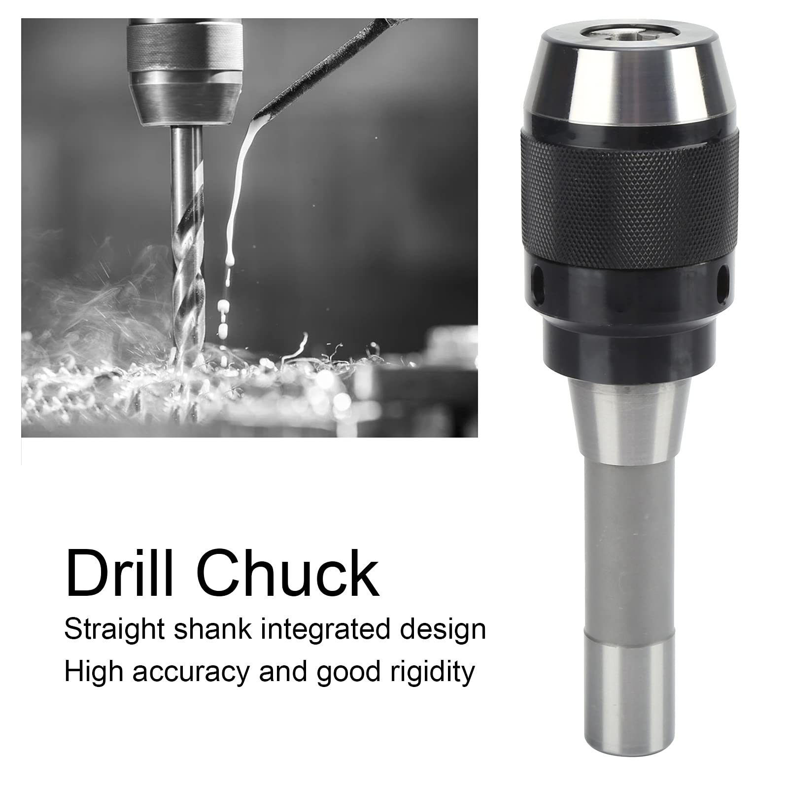 Lathe Drill Chuck APU13-R8-7/16 with Straight Shank - Image 2