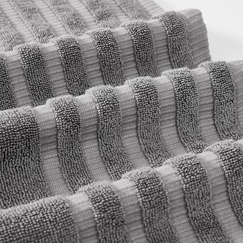 Image of Modern Threads 6 Piece Bath Towel Set Bathroom Set with 2 Bath Towels, 2 Hand Towels, & 2 Wash Cloths 100% Cotton, Super Absorbent & Extra Soft - Reversible Classic Diamond (Gray) 1 Set (Pack of 8)