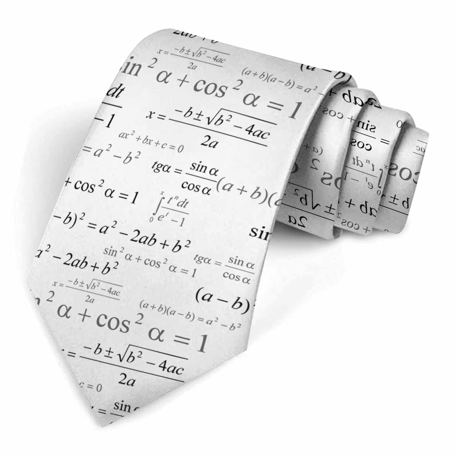 Muntayson Mathematics Men's Tie Men's Necktie Tie for Men Wedding Holiday Party