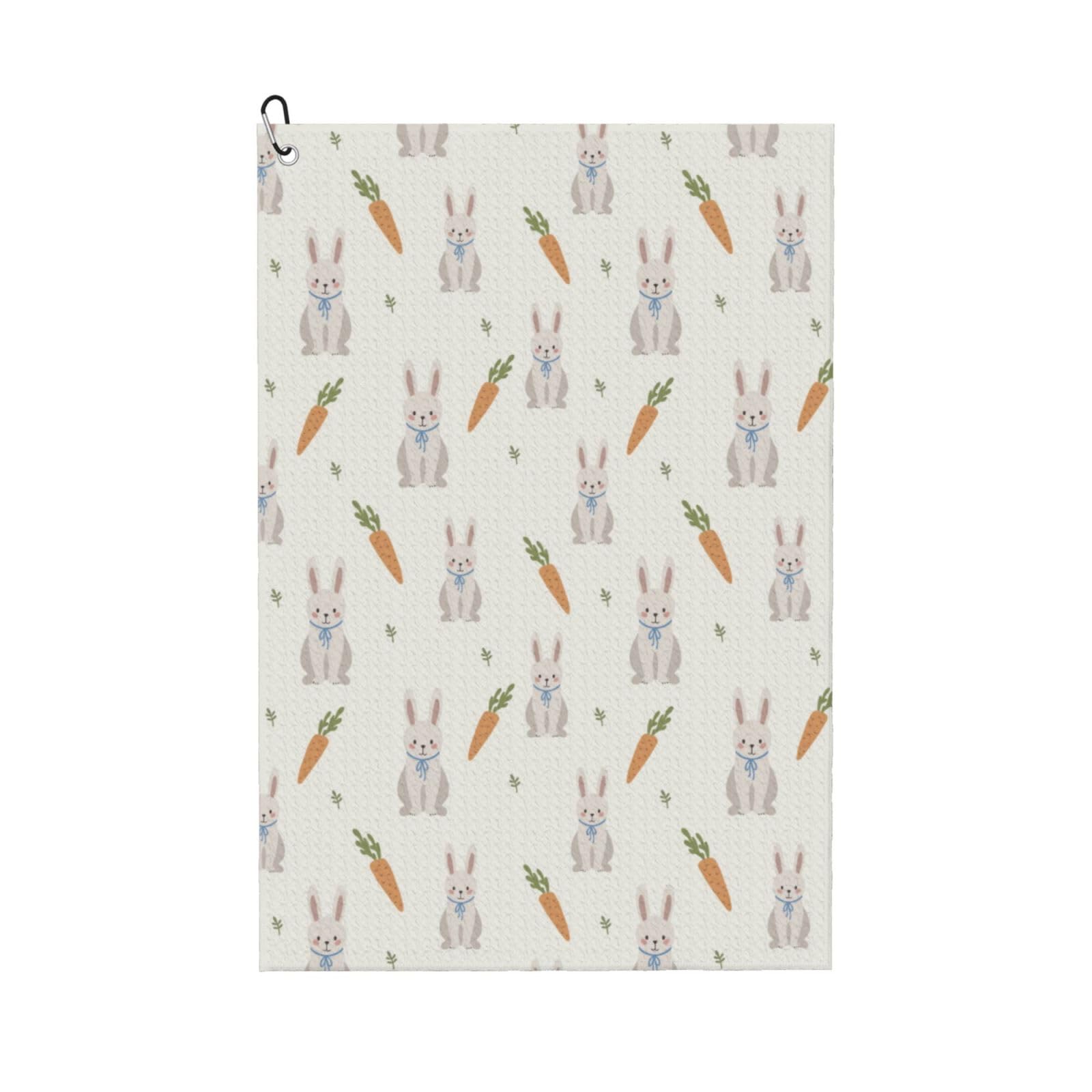 AOOEDM Retro Rabbit Print Golf Towel with Carabiner Clip Absorbent Microfiber Golf Towel for Cleaning Golf Ball Club Putter Iron for Golf Bag Trolly Belt Loop 16" X 24"