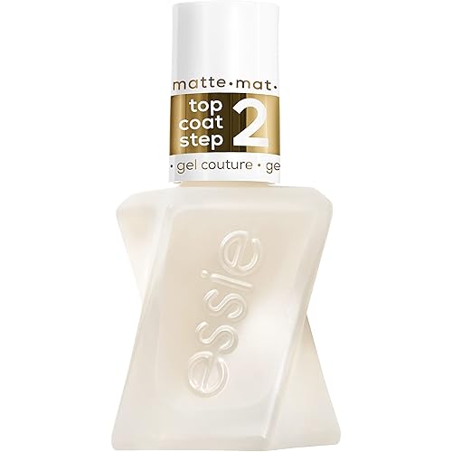 Essie Gel Couture Long-Lasting Nail Polish, 8-Free Vegan, Clear, Matte Top Coat, 0.46 fl oz