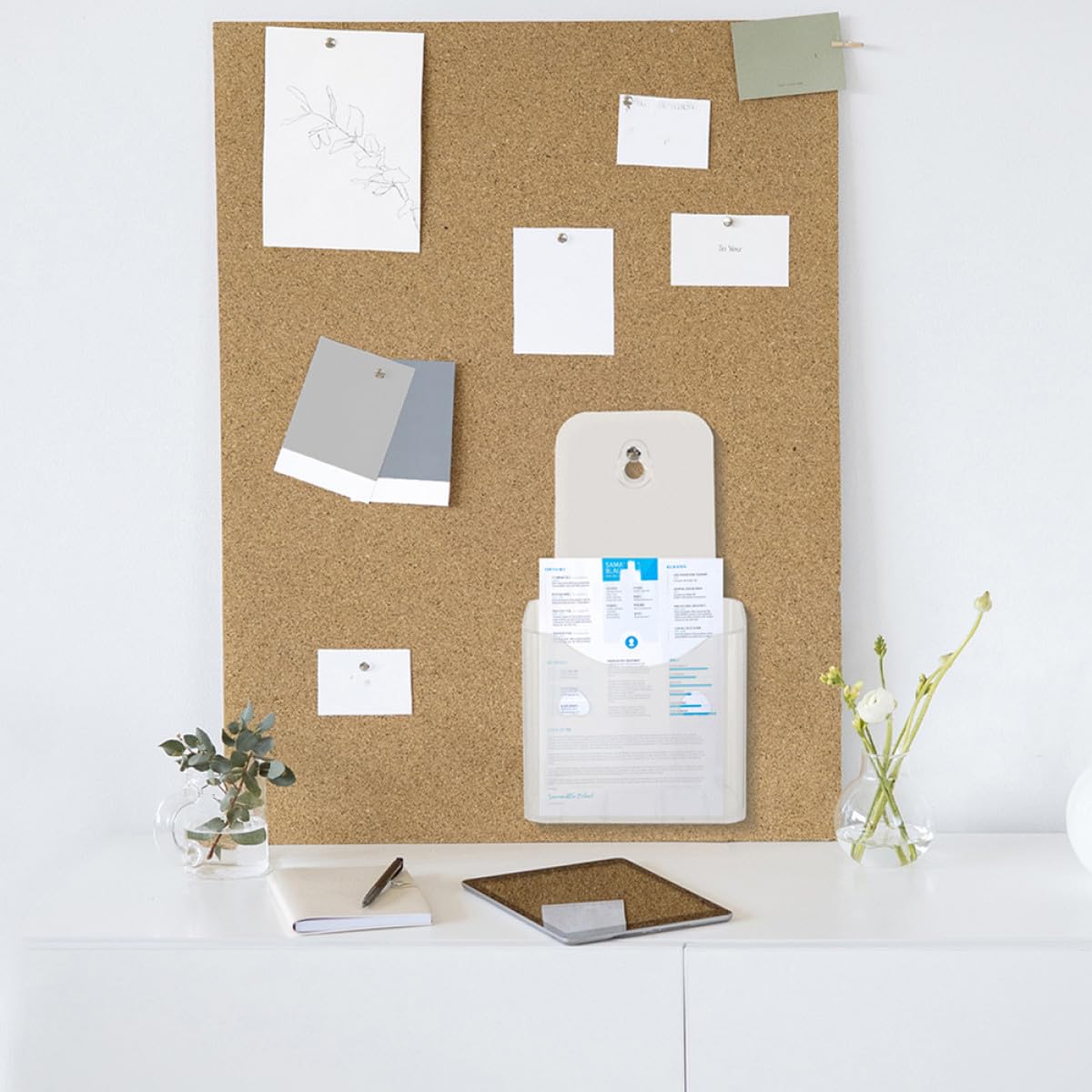 Soporte Acrílico Transparente para Folletos A4 Tríptico Organizador de Archivos de Pared Expositor de Documentos 5 Unidades para Oficina y Material Informativo