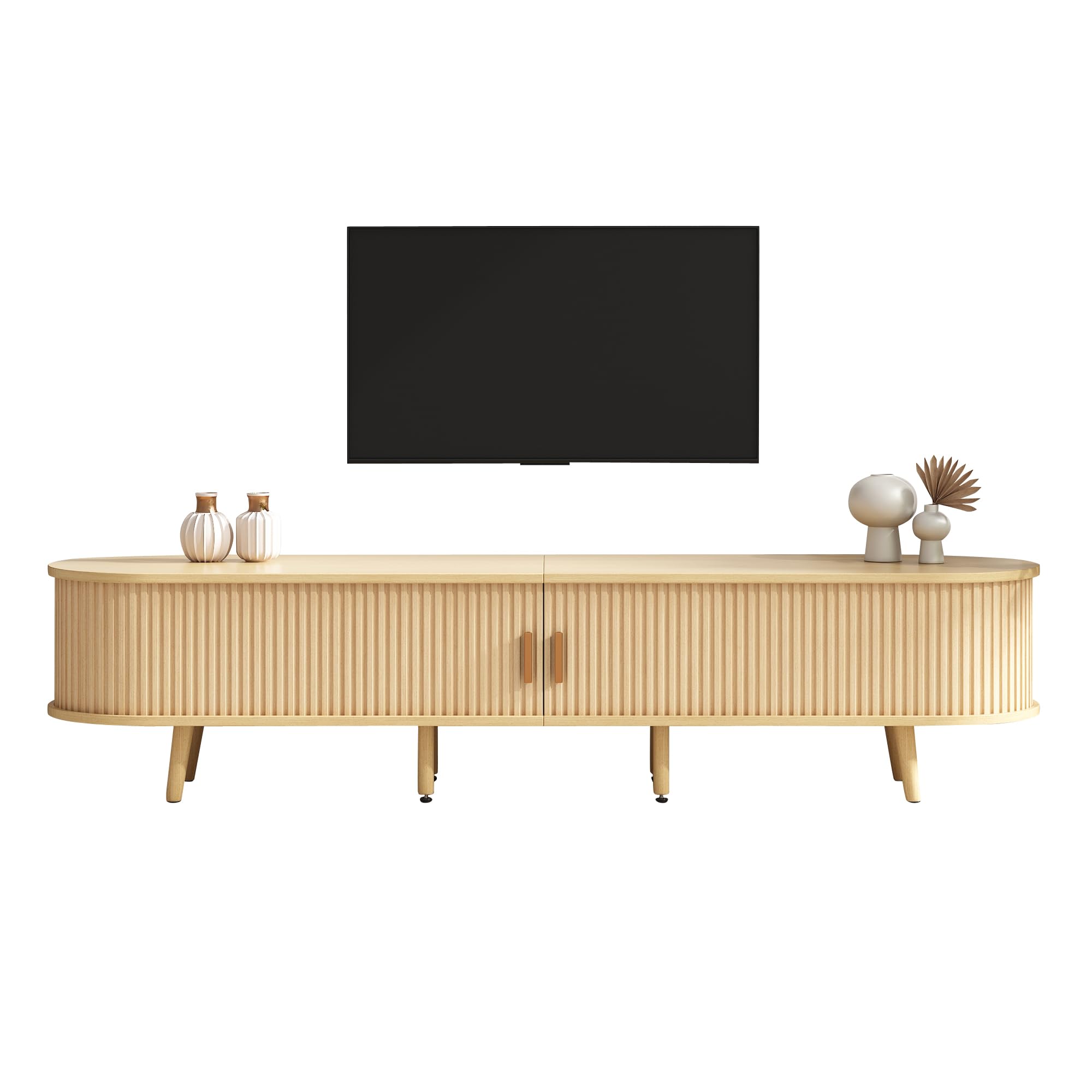 Mueble de TV para salón de 175 x 40 x 42 cm con espacio de almacenamiento, tablero de fibra de densidad media, 2 cajones